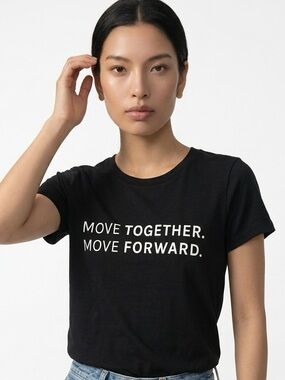ATHLETA | Move Together Move Forward Black Short Sleeve Tee Women’s Size Small
